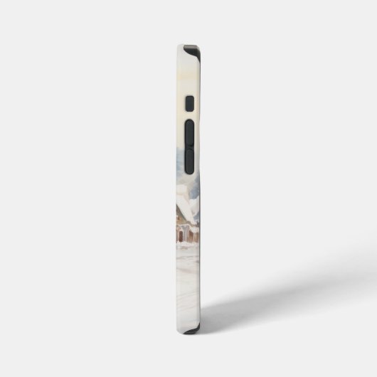 Dorp op een kerstdag iPhone hoesje (Linkerkant)