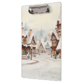 Dorp op een kerstdag klembord (Links)