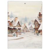 Dorp op een kerstdag klembord (Achterkant)