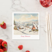 Dorp op een kerstdag servet (Insitu)