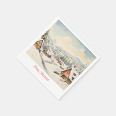 Dorp op een kerstdag servet (Hoek)