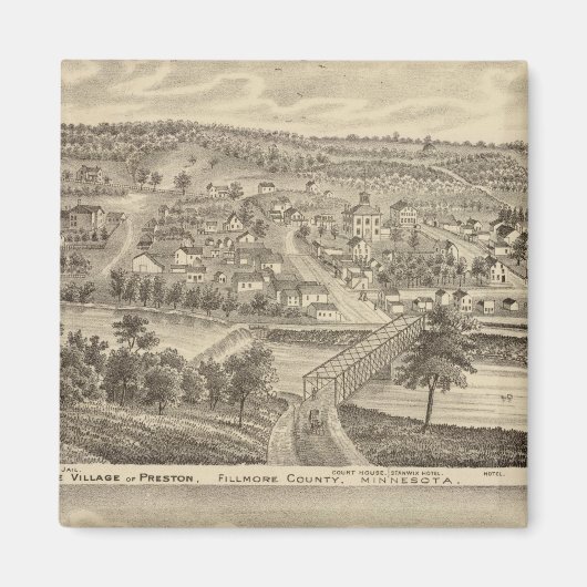dorp Preston en South Ruthford, Minnesota Magneet (Voorkant)