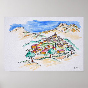 dorp Provence, Frankrijk Poster