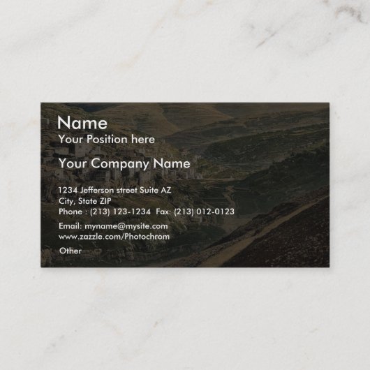 dorp Siloam, Jeruzalem, Heilige Land Foto Visitekaartje (Voorkant)