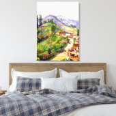 dorp Tosari, Java, schilderij van 1876 Canvas Afdruk (Insitu (Slaapkamer))