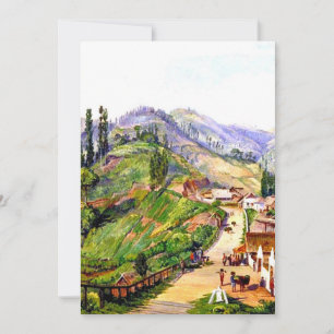 dorp Tosari, Java, schilderij van 1876 Kaart