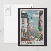 Dorp van Chamonix (wit) Briefkaart (Voorkant / Achterkant)