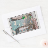 Dorp van Chamonix (wit) Rechthoekige Sticker (Envelop)