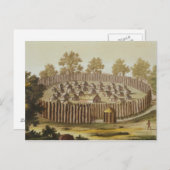 dorp van een inheemse stam in Florida, graf Briefkaart (Voorkant / Achterkant)