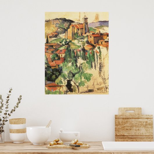 Dorp van Gardanne door Paul Cezanne, kunst Poster (Keuken)