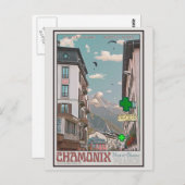 Dorp van (witte) Chamonix Briefkaart (Voorkant / Achterkant)