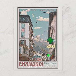 Dorp van (witte) Chamonix Briefkaart