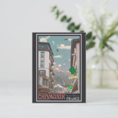 Dorp van (zwarte) Chamonix Briefkaart (Staand voorkant)