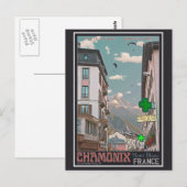 Dorp van (zwarte) Chamonix Briefkaart (Voorkant / Achterkant)
