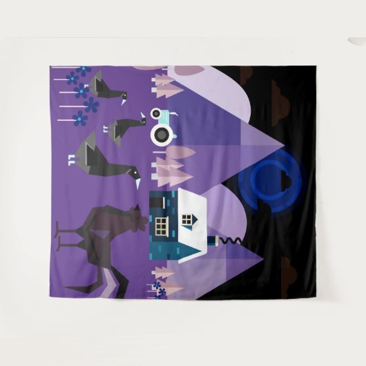 dorp wandkleed (Voorkant (horizontaal))