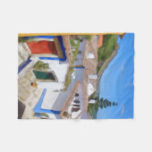 dorp waterverf fleece deken (Voorkant (Horizontaal))