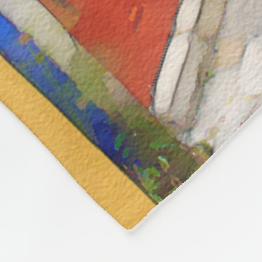 dorp waterverf fleece deken (Hoek)