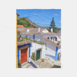 dorp waterverf fleece deken