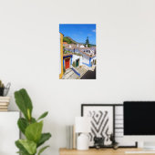 dorp waterverf poster (Thuiskantoor)