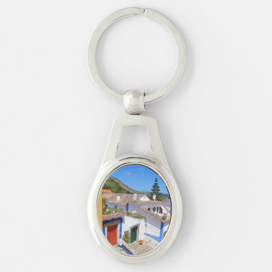 dorp waterverf sleutelhanger (Voorkant)