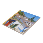 dorp waterverf tegeltje (Zijkant)