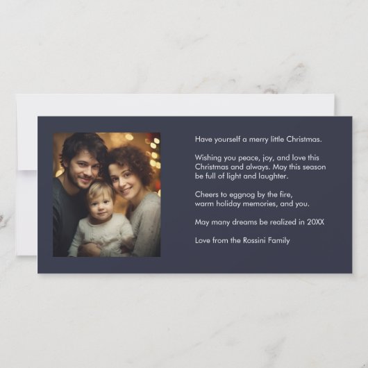 Dorp Winter Kerst Scène met Foto (Achterkant)