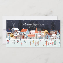 Dorp Winter Kerst Scène met Foto