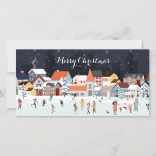 Dorp Winter Kerst Scène met Foto