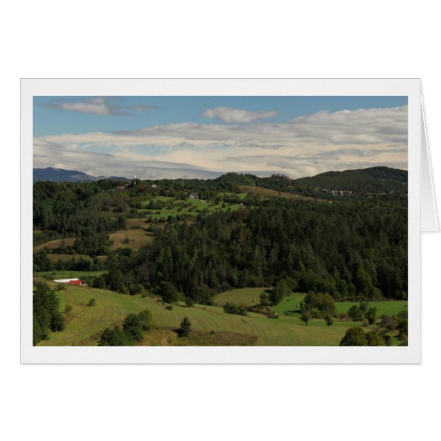 dorp Zajelšje, Brkini Hills, Slovenië (Voorkant Horizontaal)