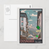 Dorpdorp Chamonix (zwart) Briefkaart (Voorkant / Achterkant)