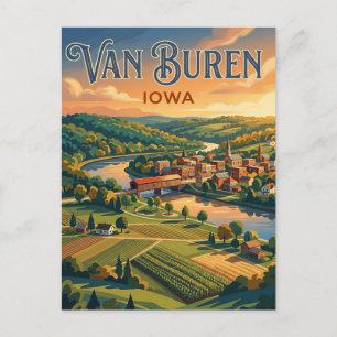 Dorpen in Van Buren, Verenigde Staten Briefkaart