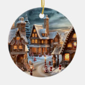  dorpje op kerstnacht keramisch ornament (Voorkant)