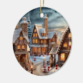  dorpje op kerstnacht keramisch ornament (Links)