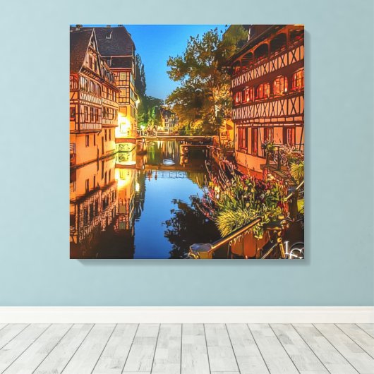 dorpsavond canvas afdruk (Insitu (Houten vloer))