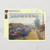 dorpsbewoners, WELKOM TO AFRICA Briefkaart (Voorkant / Achterkant)