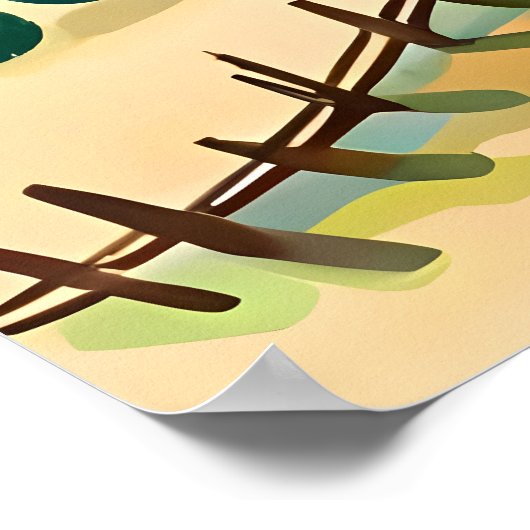 Dorpschilderij Huis Midden boerderij Veld Schone l Poster (Hoek)