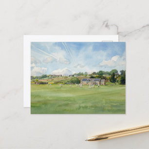 Dorpscricket onder Yorkshire-luchten Aquarel Briefkaart