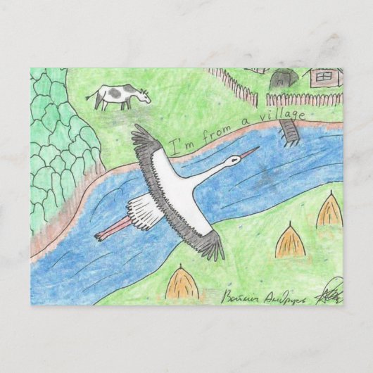 Dorpse Sfeer Briefkaart (Voorkant)