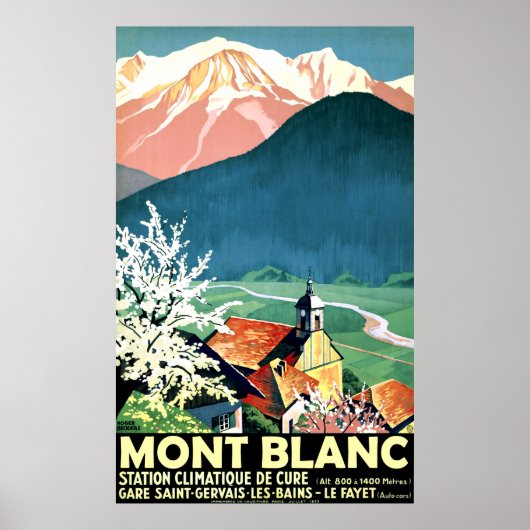 Dorpsgezicht bij Mont Blanc, Frankrijk Poster (Voorkant)