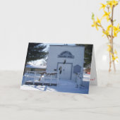 “Dorpshuis" Kerstkaart Kaart (Gele Bloem)