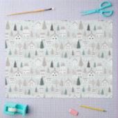 Dorpshuizen Bomen Vogels Kerstmis Tissuepapier (Craft)