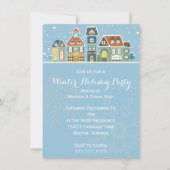 Dorpshuizen Winter Sneeuw Scene Vakantie Party Kaart (Voorkant)