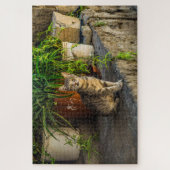 dorpskat puzzel legpuzzel (Verticaal)