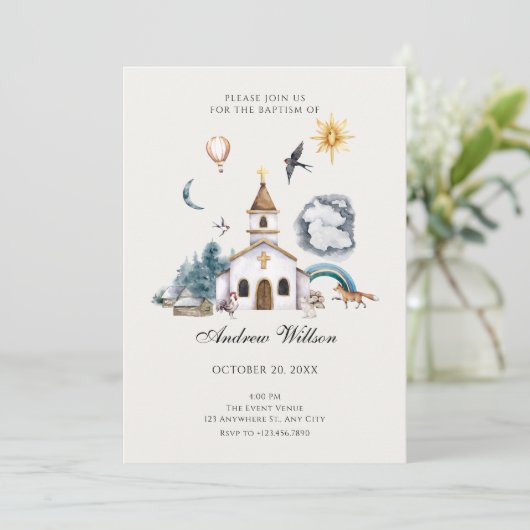 Dorpskerktuin doop kaart (Staand voorkant)