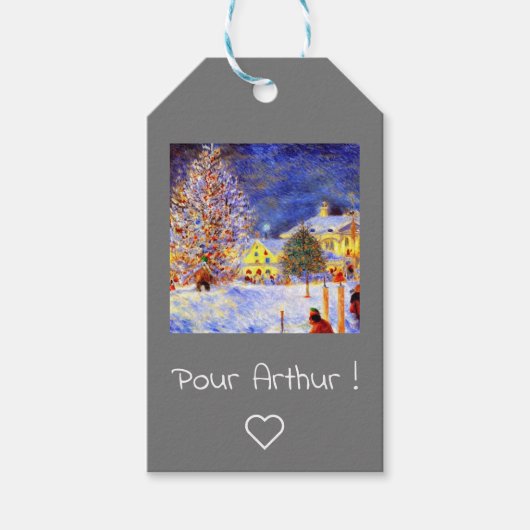 Dorpskern in de winter cadeaulabel (Voorkant)