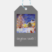 Dorpskern in de winter cadeaulabel (Achterkant)