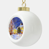 Dorpskern in de winter keramische bal ornament (Rechts)