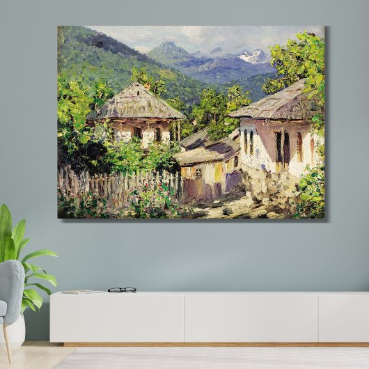 Dorpsscène door Dubovskoy, 1911 Canvas Afdruk