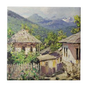 Dorpsscène door Dubovskoy, 1911 Tegeltje