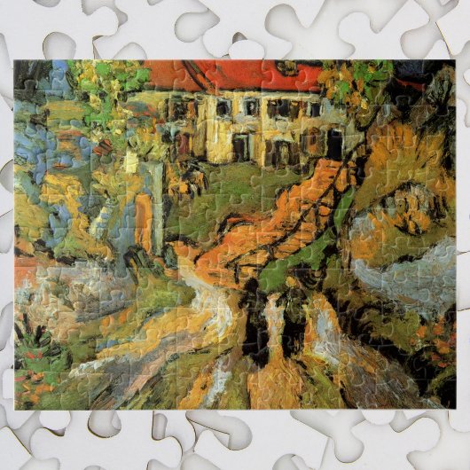 Dorpstraat en trappen Auvers, Figuren Legpuzzel